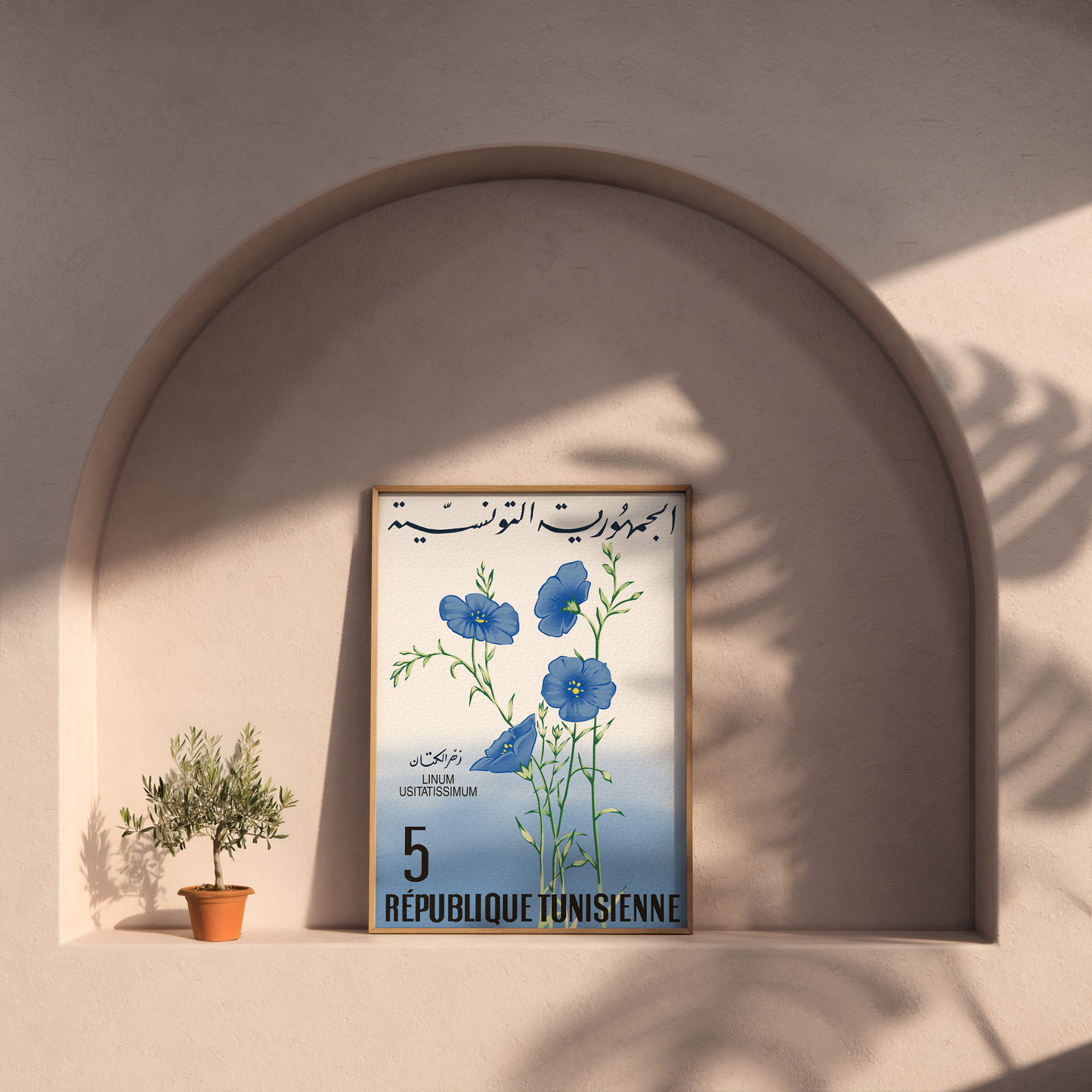 Lin bleu de Tunisie.